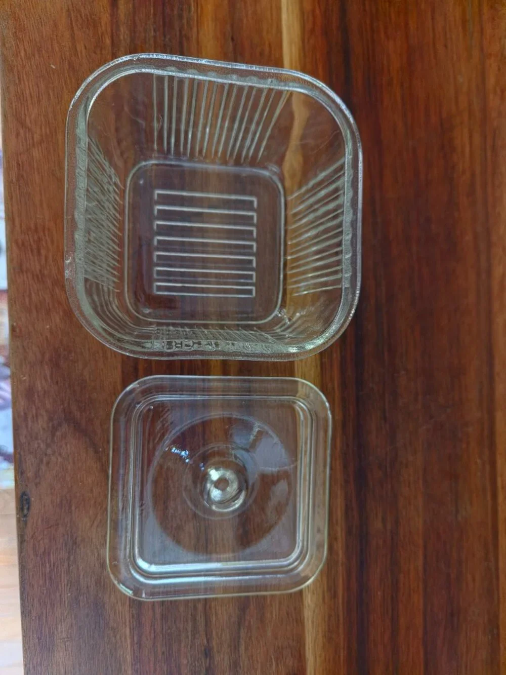 vintage refrigerator box glass dish
